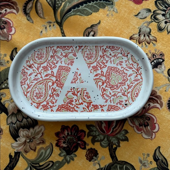 Anthropologie Other - Anthropologie Blockprinted Monogram trinket dish with the letter "A"